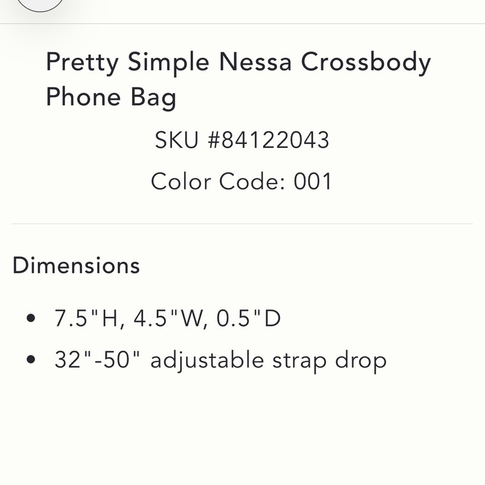 Anthropologie Pretty Simple Nessa Crossbody Phone Bag. New W/O tags. Black. - Picture 8 of 8